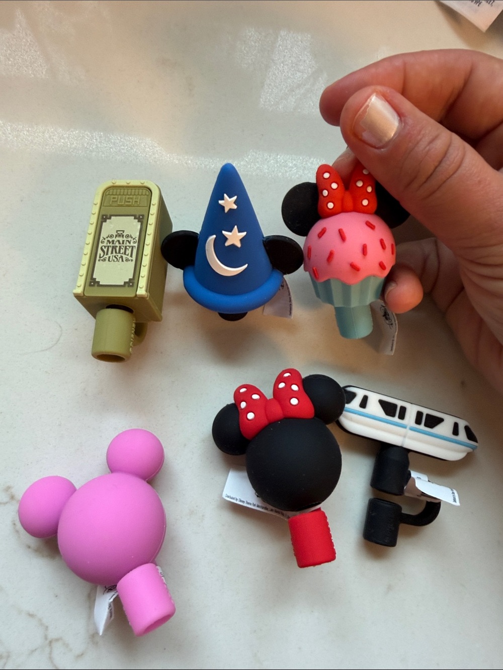 Disney 6 different Themed Bottle straw topper